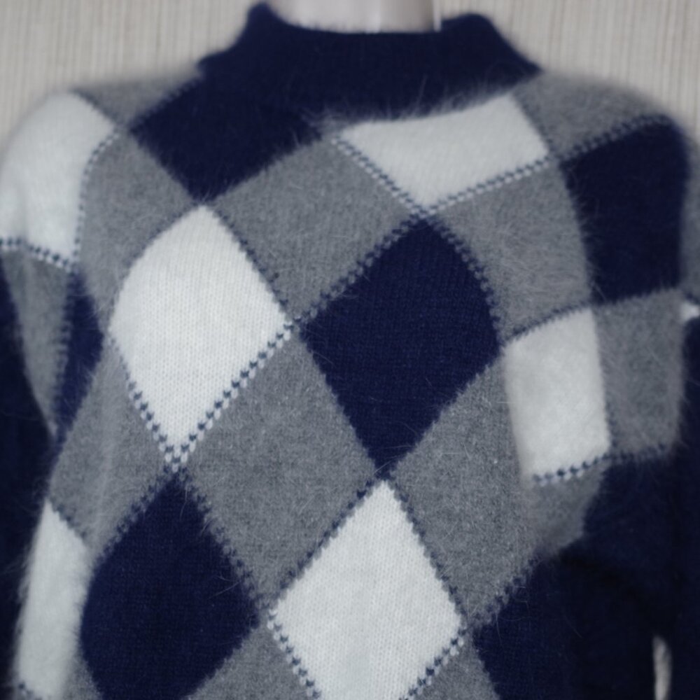 Vtg Rafaella Sweater Women's Mock neck Angora Wool Blend. Size L